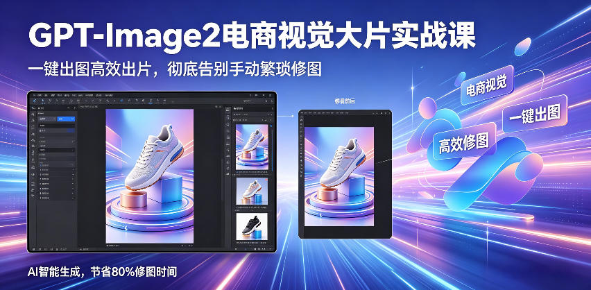 GPT-Image2电商视觉大片实战课，一键出图高效出片，彻底告别手动繁琐修图(更新)-极客网创