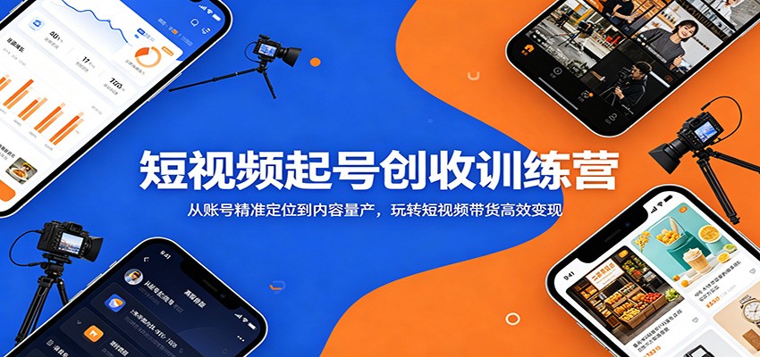 短视频起号创收训练营：从账号精准定位到内容量产，玩转短视频带货高效变现-极客网创