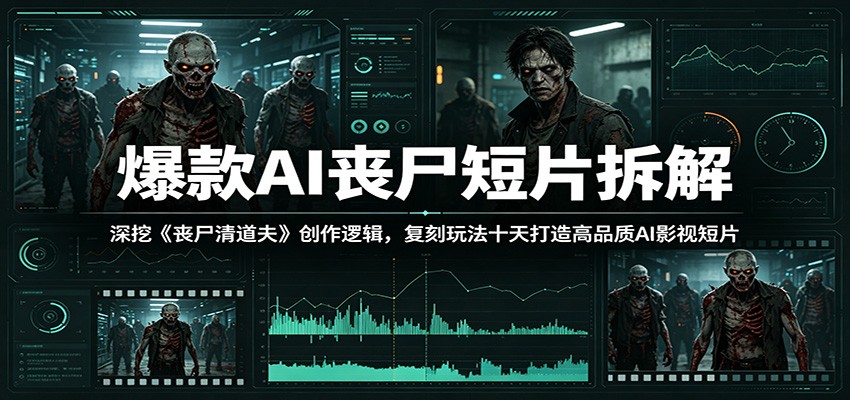 爆款AI丧尸短片拆解：深挖《丧尸清道夫》创作逻辑，复刻玩法快速打造高品质AI影视短片-极客网创