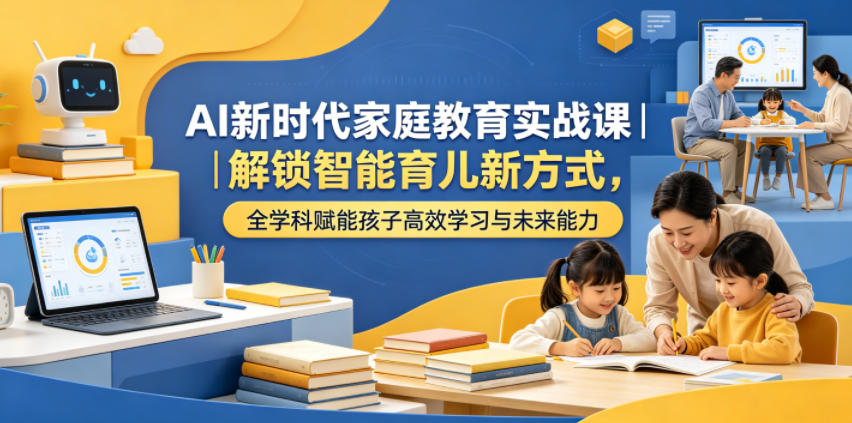 AI新时代家庭教育实战课|解锁智能育儿新方式,全学科赋能孩子高效学习与未来能力-极客网创