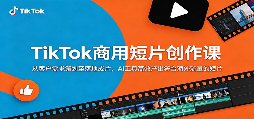 TikTok商用短片创作课：从客户需求策划至落地成片，AI工具高效产出符合海外流量的短片-极客网创