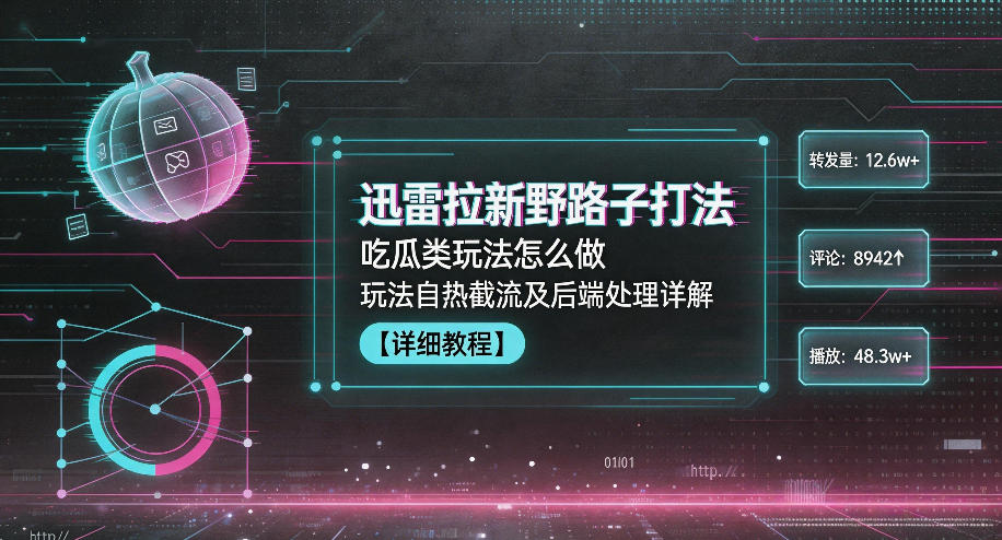 迅雷拉新野路子打法,吃瓜类玩法怎么做,玩法自热截流及后端处理详解-极客网创