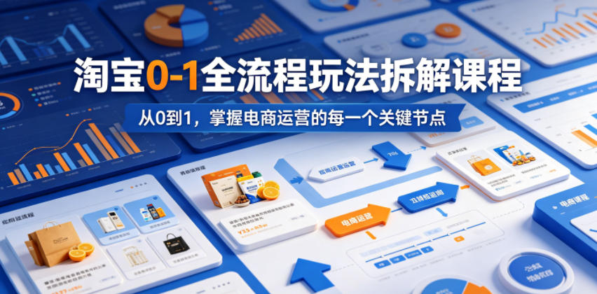 淘宝0-1全流程玩法拆解课程,从0到1,掌握电商运营的每一个关键节点-极客网创