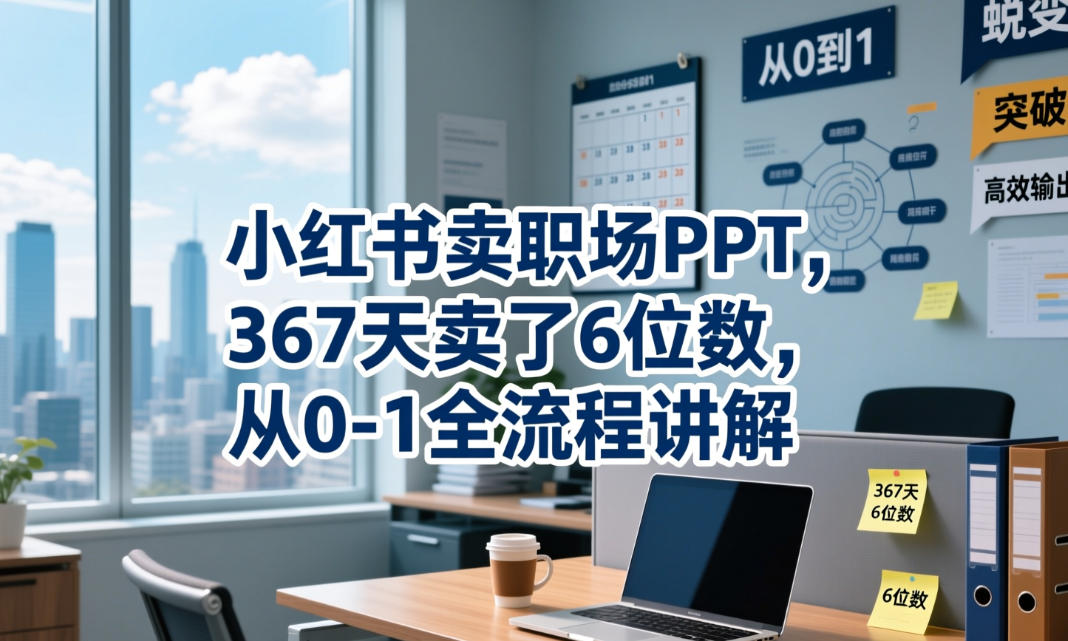 小红书卖职场PPT，367天卖了6位数，从0-1全流程讲解-极客网创