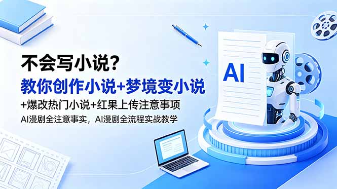 不会写小说?教你创作小说+梦境变小说+爆改热门小说+红果上传注意事项,AI漫剧全流程实战教学-极客网创