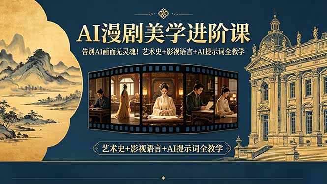 告别AI画面无灵魂!AI漫剧美学进阶课-更新,艺术史+影视语言+AI提示词全教学-极客网创
