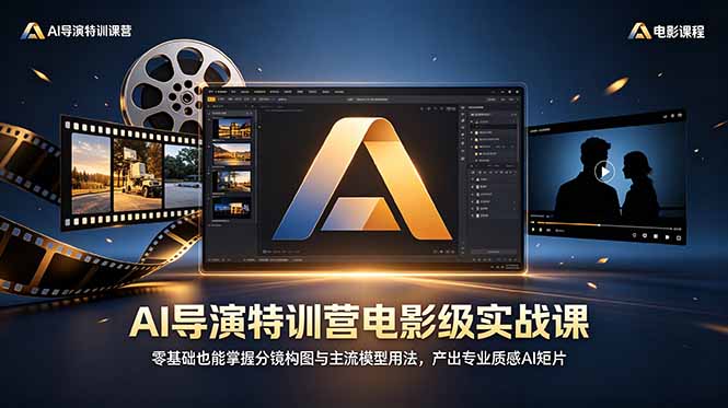 AI导演特训营电影级实战课,零基础也能掌握分镜构图与主流模型用法,产出专业质感AI短片-极客网创
