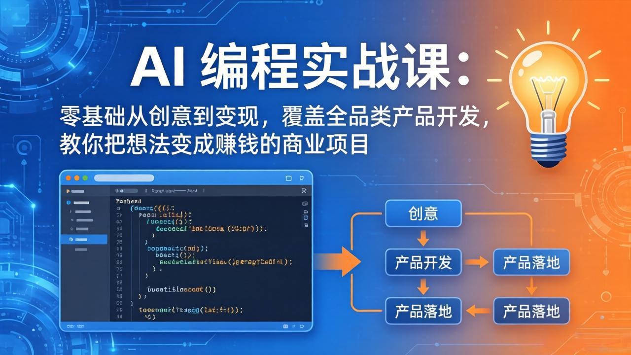 AI编程实战课-第三期-6月更新:零基础从创意到变现,覆盖全品类产品开发,把想法变成赚钱项目-极客网创