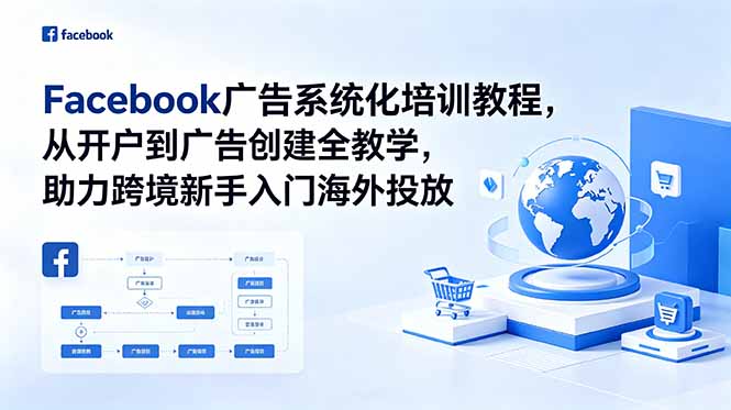 Facebook广告系统化培训教程，从开户到广告创建全教学，助力跨境新手入门海外投放-极客网创