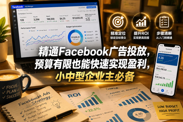 精通Facebook广告投放，预算有限也能快速实现盈利，小中型企业主必备【原创双语字幕】-极客网创