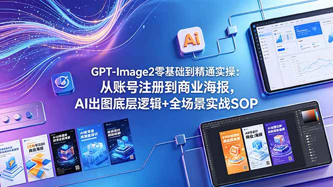 GPT-Image2零基础到精通实操：从账号注册到商业海报，AI出图底层逻辑+全场景实战SOP-极客网创