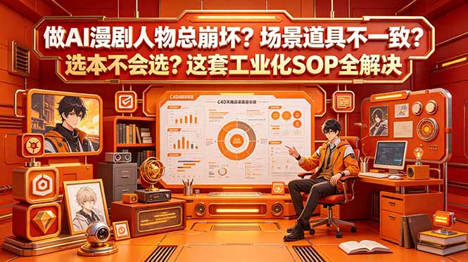 做AI漫剧人物总崩坏？场景道具不一致？选本不会选？这套工业化SOP全解决 (更新-极客网创