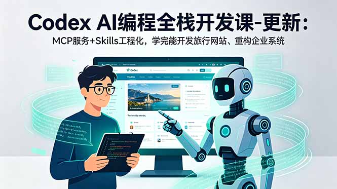 Codex AI编程全栈开发课-更新:MCP服务+Skills工程化,学完能开发旅行网站、重构企业系统-极客网创