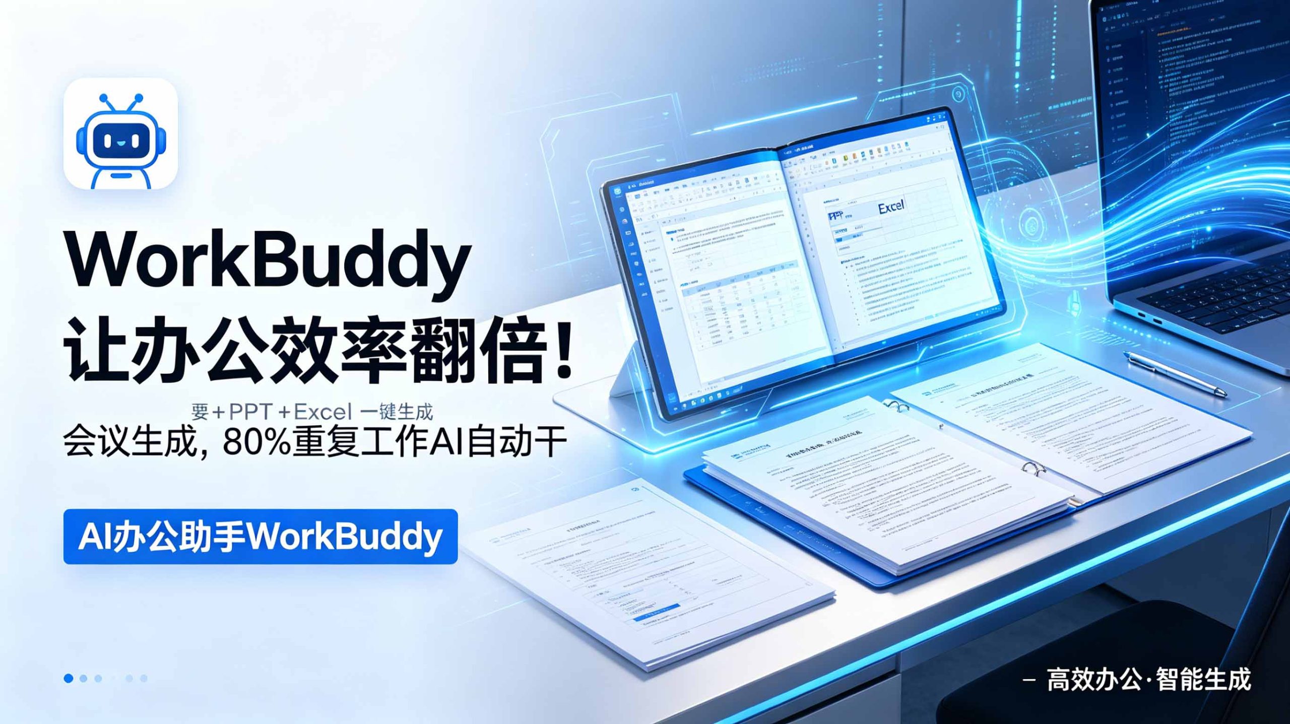 WorkBuddy让办公效率翻倍!会议纪要+PPT+Excel一键生成,80%重复工作AI自动干-极客网创