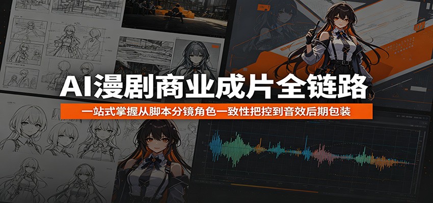 AI漫剧商业成片全链路：一站式掌握从脚本分镜角色一致性把控到音效后期包装-极客网创