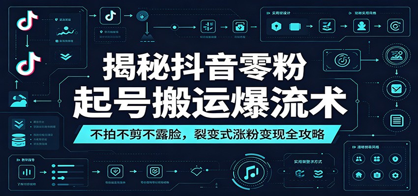揭秘抖音零粉起号搬运爆流术:不拍不剪不露脸,裂变式涨粉变现全攻略-极客网创