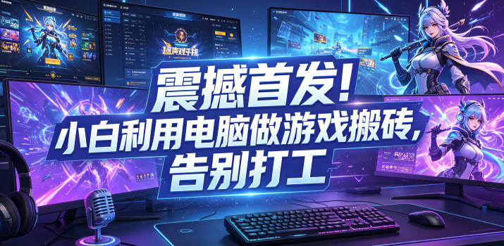 震撼首发!小白利用电脑做游戏搬砖,告别打工【揭秘】-极客网创