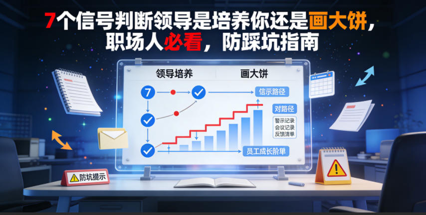 付费文章:7个信号判断领导是培养你还是画大饼,职场人必看,防踩坑指南-极客网创