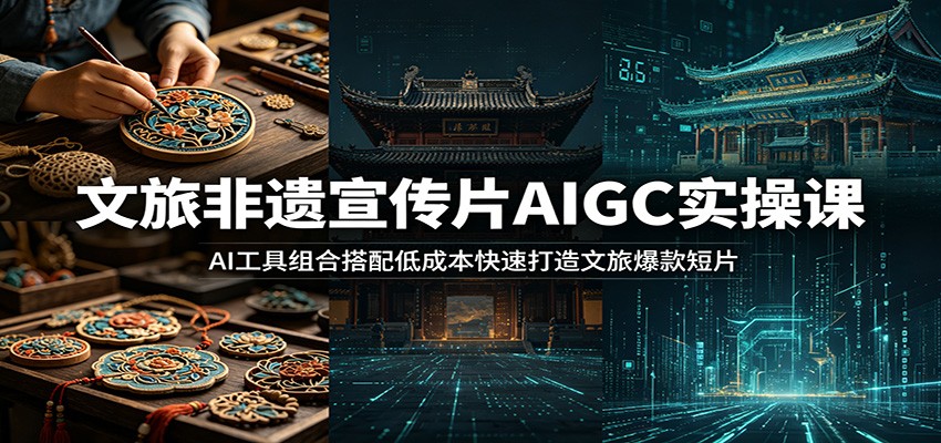文旅非遗宣传片AIGC实操课：AI工具组合搭配低成本快速打造文旅爆款短片-极客网创