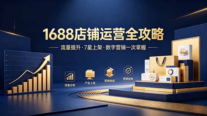 1688店铺没流量？产品上架不到7星？数字营销不会投？全套运营技能一次学(更新6月-极客网创