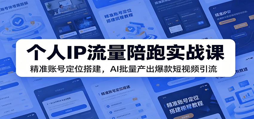 个人IP流量陪跑实战课：精准账号定位搭建，AI批量产出爆款短视频引流-极客网创