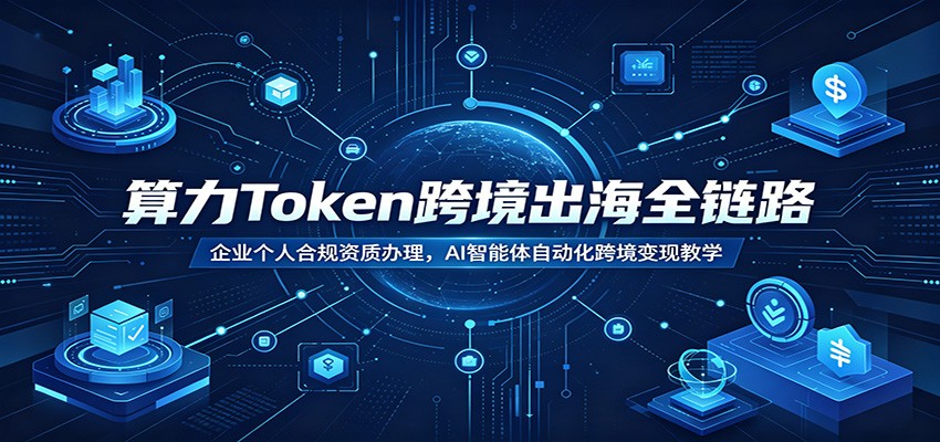 算力Token跨境出海全链路：企业个人合规资质办理，AI智能体自动化跨境变现教学-极客网创