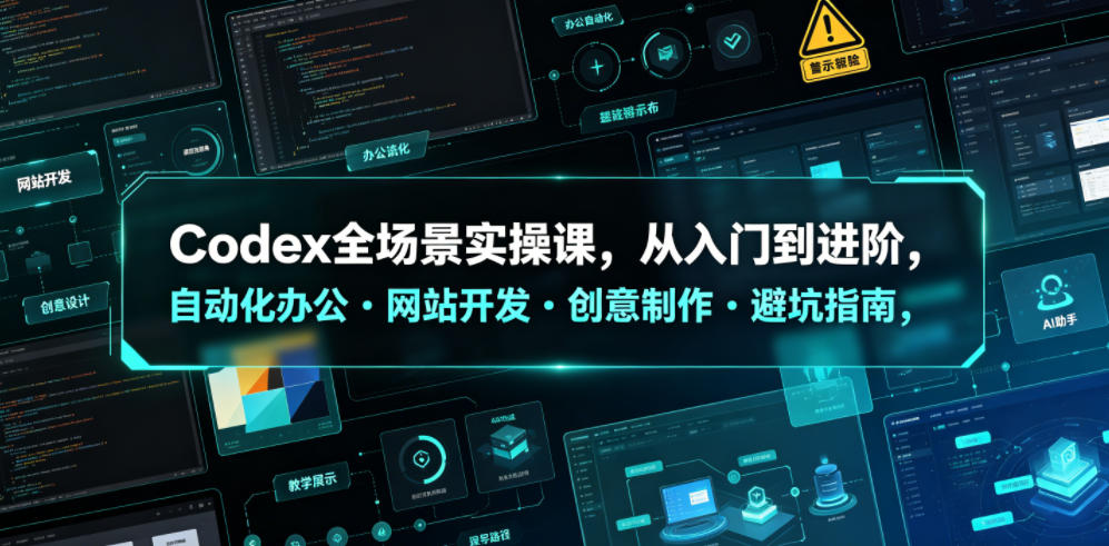 Codex全场景实操课，从入门到进阶，自动化办公・网站开发・创意制作・避坑指南，全流程教学-极客网创