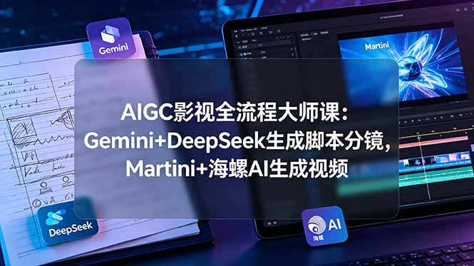 AIGC影视全流程大师课：Gemini+DeepSeek生成脚本分镜，Martini+海螺AI生成视频-极客网创