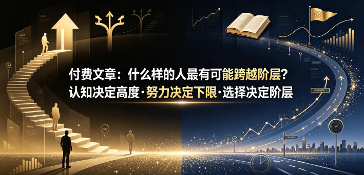付费文章：什么样的人最有可能跨越阶层？认知决定高度·努力决定下限·选择决定阶层-极客网创