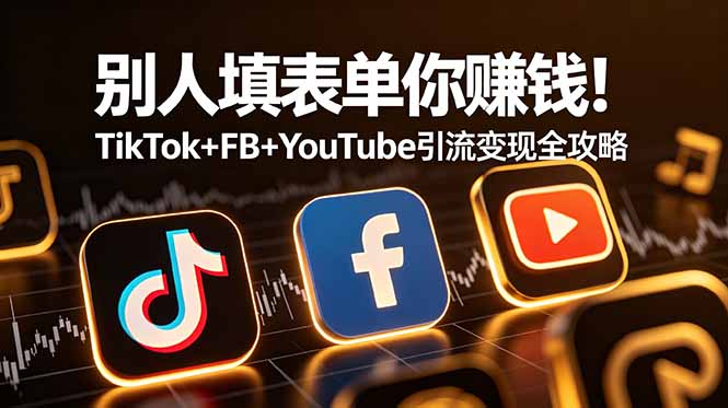 别人填表单你赚钱！TikTok+FB+YouTube 引流变现全攻略【原创双语字幕】-极客网创