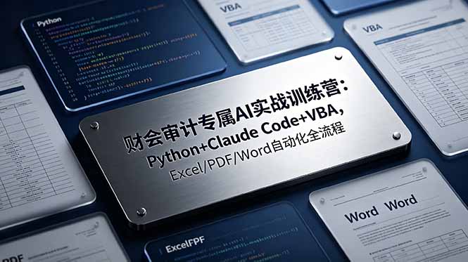 财会审计专属 AI实战训练营:Python+Claude Code+VBA,Excel/PDF/Word自动化全流程-极客网创