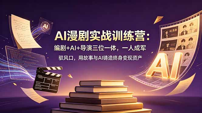 AI漫剧实战训练营：编剧+AI+导演三位一体，一人成军 驭风口，用故事与AI铸造终身变现资产-极客网创