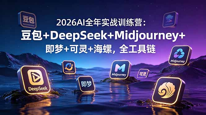 2026AI全年实战训练营：豆包+DeepSeek+Midjourney+即梦+可灵+海螺，全工具链-极客网创