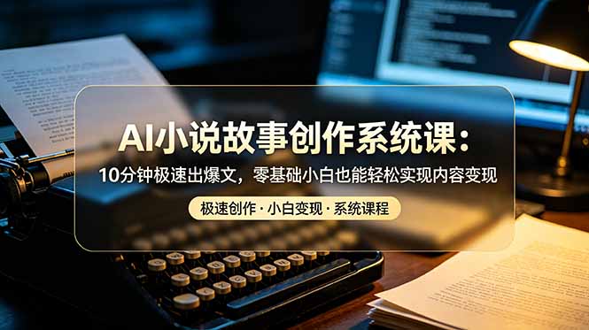 AI小说故事创作系统课：10分钟极速出爆文，零基础小白也能轻松实现内容变现-极客网创