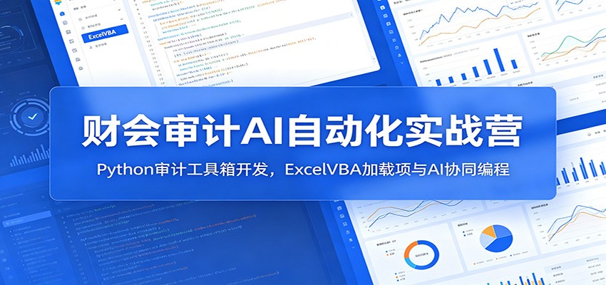 财会审计AI自动化实战营：Python审计工具箱开发，ExcelVBA加载项与AI协同编程-极客网创