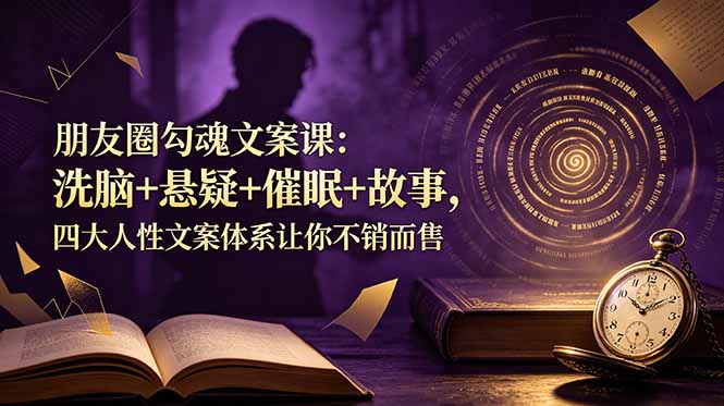 朋友圈勾魂文案课：洗脑+悬疑+催眠+故事，四大人性文案体系让你不销而售-极客网创