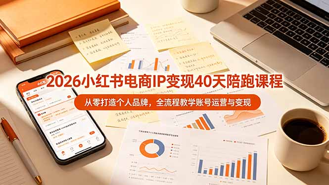 2026小红书电商IP变现40天陪跑课程-11期，从零打造个人品牌，全流程教学账号运营与变现-极客网创