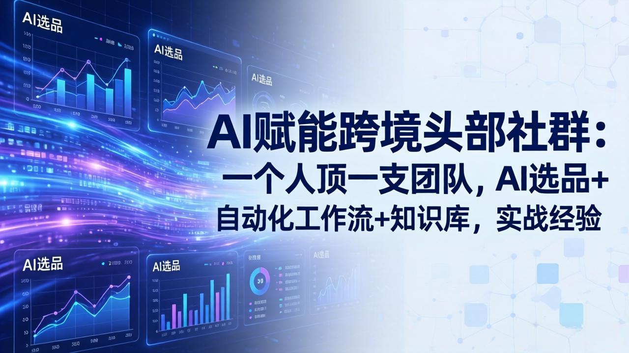 AI赋能跨境头部社群-更新6月:一个人顶一支团队,AI选品+自动化工作流+知识库,实战经验-极客网创