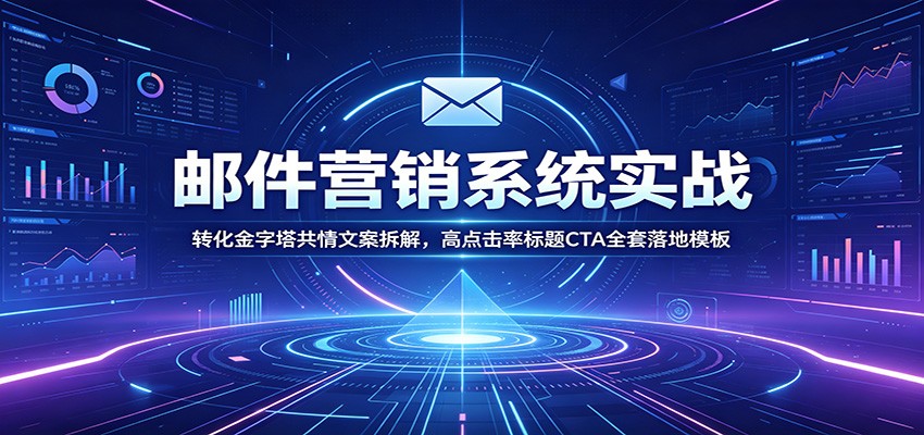 邮件营销系统实战：转化金字塔共情文案拆解，高点击率标题CTA全套落地模板-极客网创