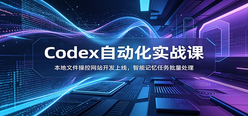 Codex自动化实战课：本地文件操控网站开发上线，智能记忆任务批量处理-极客网创