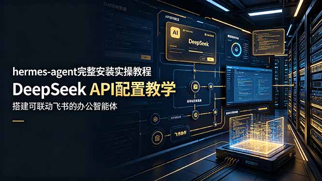 hermes-agent完整安装实操教程，DeepSeek API配置教学，搭建可联动飞书的办公智能体-极客网创