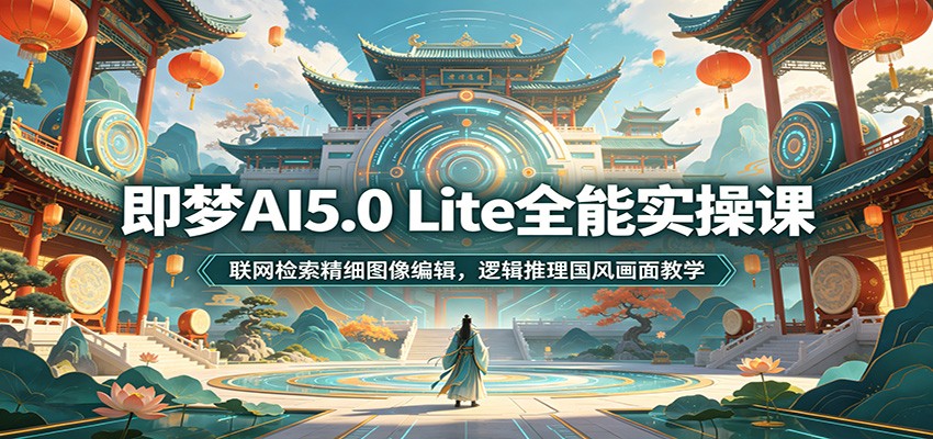 即梦AI5.0 Lite全能实操课：联网检索精细图像编辑，逻辑推理国风画面教学-极客网创