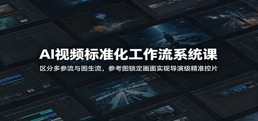 AI视频标准化工作流系统课：区分多参流与图生流，参考图锁定画面实现导演级精准控片-极客网创