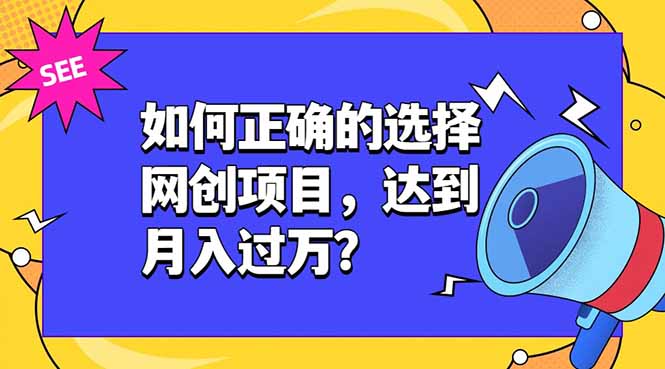 如何正确的选择网创项目,达到月入过万?,本课程教你正确选择项目。-极客网创