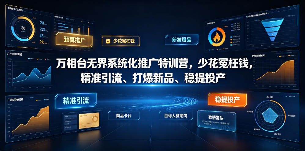 万相台无界系统化推广特训营VI0.0，少花冤枉钱，精准引流、打爆新品、稳提投产(全程录音+字幕)-极客网创