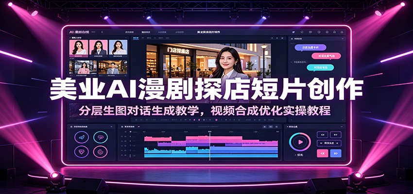 美业AI漫剧探店短片创作:分层生图对话生成教学,视频合成优化实操教程-极客网创
