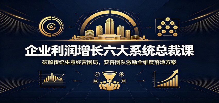 企业利润增长六大系统总裁课:破解传统生意经营困局,获客团队激励全维度落地方案-极客网创
