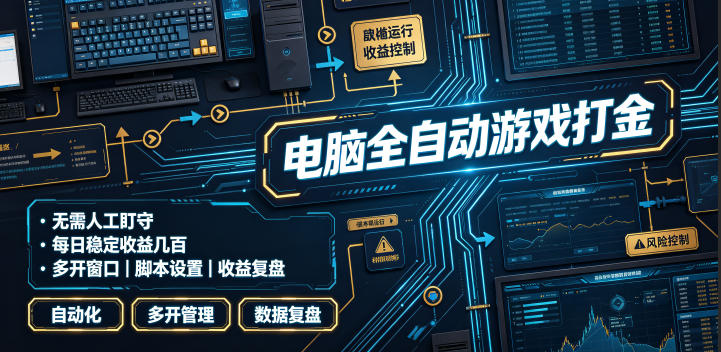 电脑全自动游戏打金,无需人工盯守,每日稳定收益几百!【揭秘】-极客网创