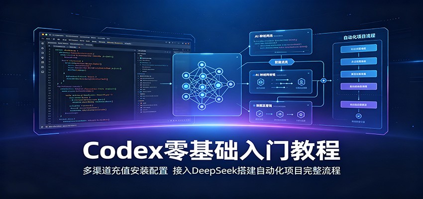 Codex零基础入门教程：多渠道充值安装配置，接入DeepSeek搭建自动化项目完整流程-极客网创