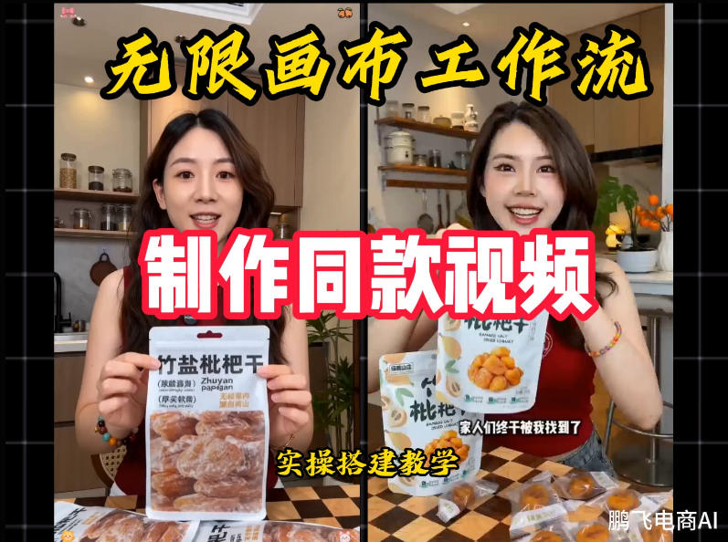 无限画布工作流一键复刻爆款带货视频，实操搭建，操作简单-极客网创